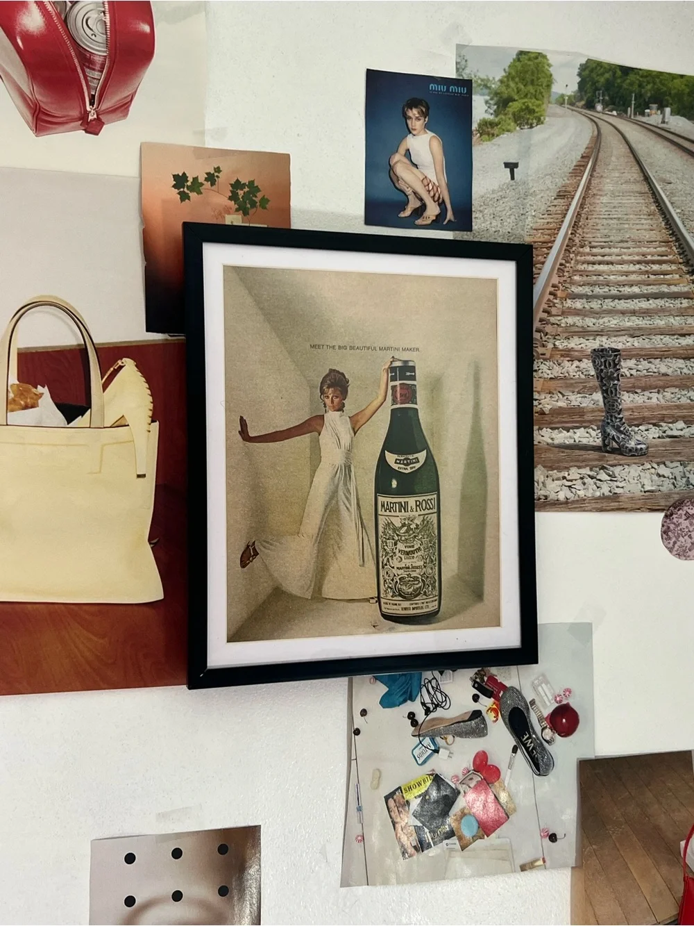 Vintage Martini & Rossi Advertisement Framed Art Ad Bar Decor Memorabilia